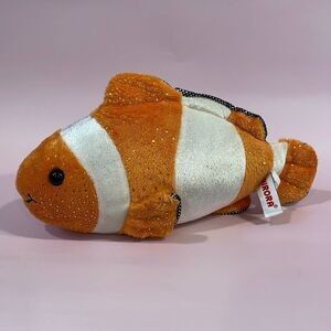 Aurora World Sea Sparkles Plush Coral Clown Fish Excellent Used Condition 9”